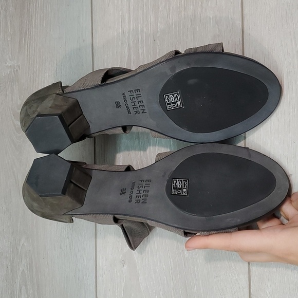 NEW Eileen Fisher Women Joy Mesh Knot Crisscross Heels Sandals shoes sz 8.5 - Picture 10 of 11